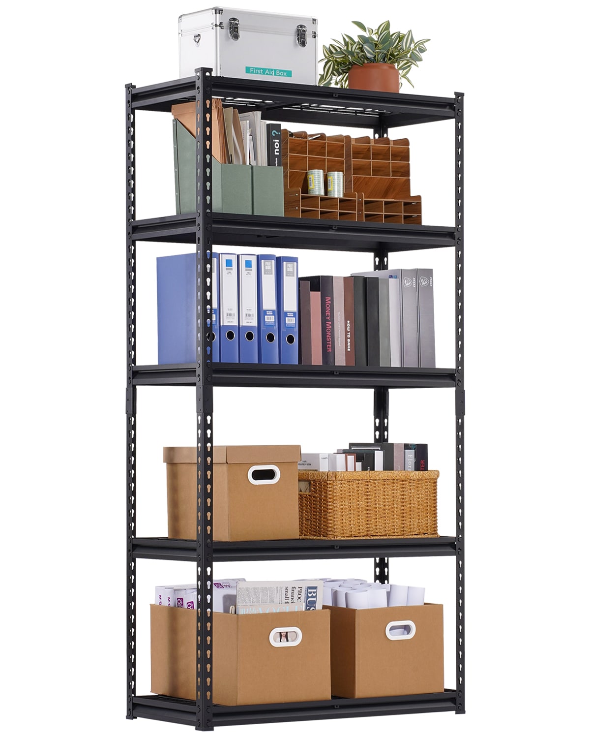 Storage Shelves 5 Tier Adjustable Heavy Duty Garage Shelving Units 2000 Lbs_voghion.com